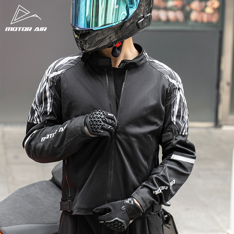 Motorcycle Gear Mesh - Black Motorcycle Jacket Men's Clothing Riding