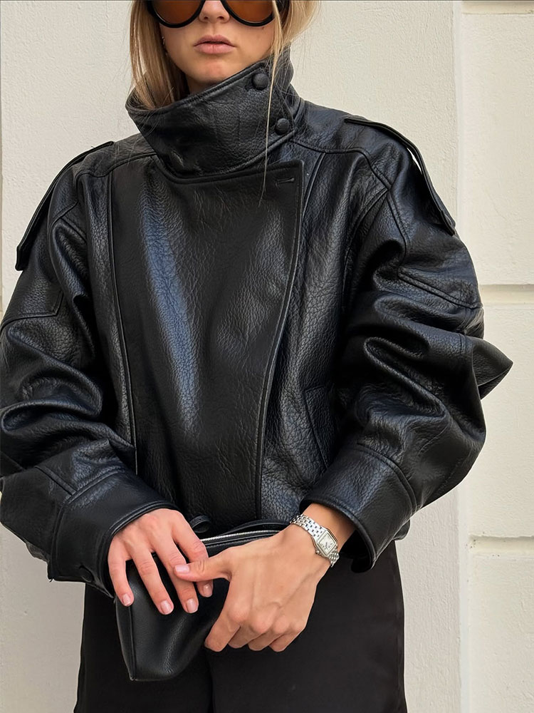 Riding Jacket Leather - HH Autumn Faux Leather Jacket For