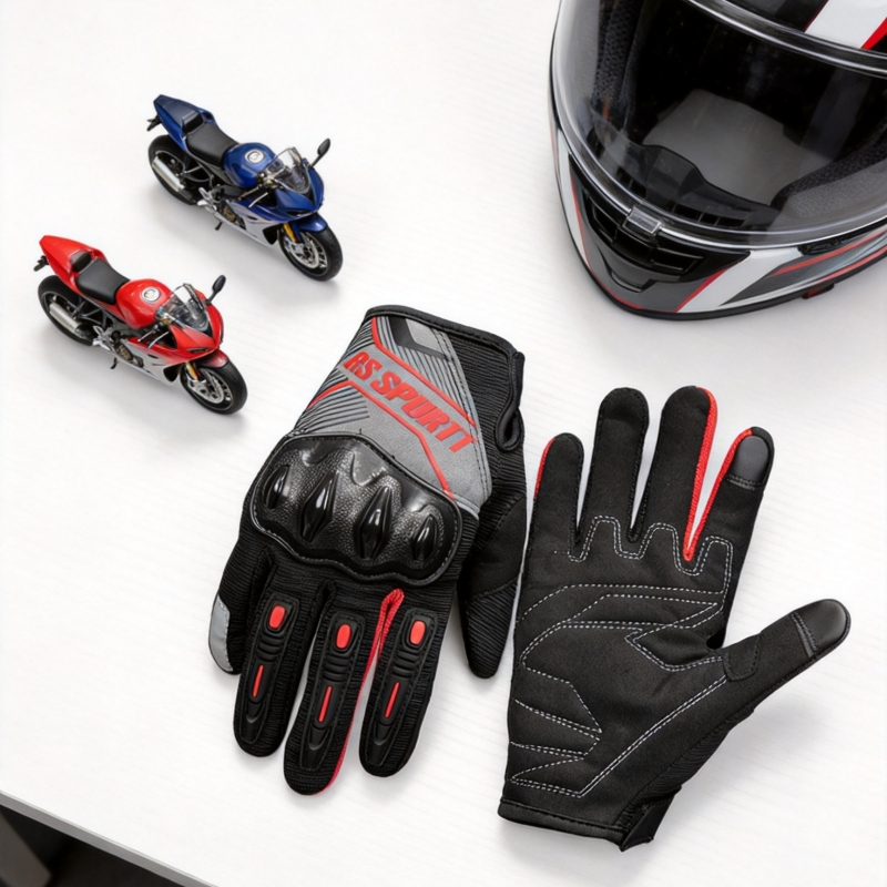 Motorcycle Gear Mesh - RS Full Finger Motorcycle Gloves Breathable