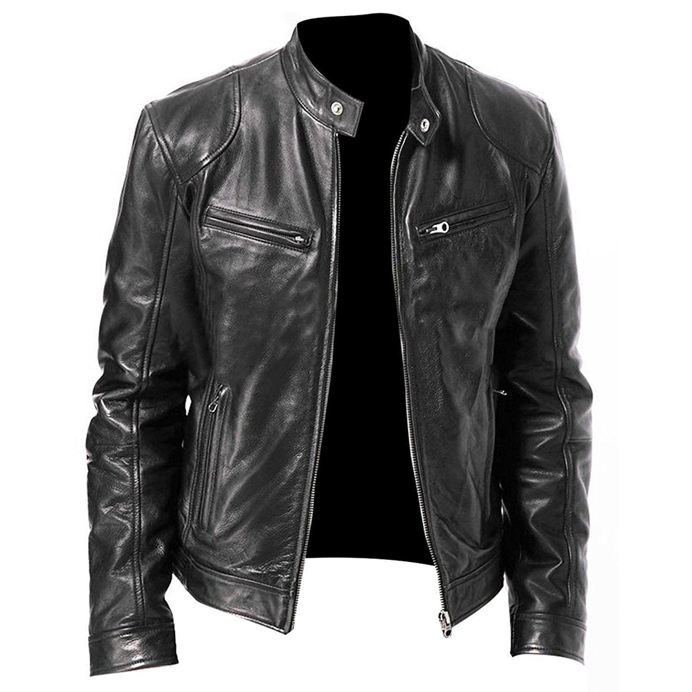 Riding Jacket Leather - PU Leather Motorcycle Jacket Men's Chaqueta