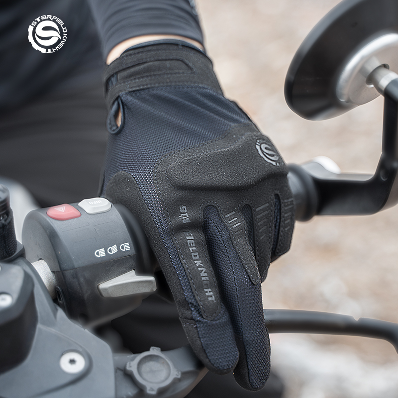 Motorcycle Gear Mesh - Star Field Knight Black Motorcycle Gloves