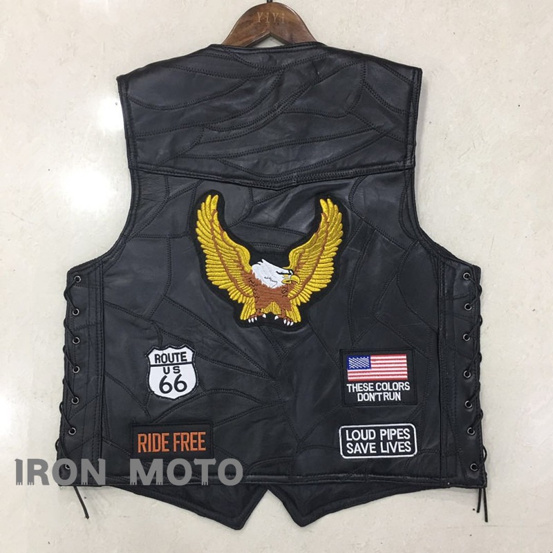 NEW Motorcycle Vests Men Cafe  - Riding Jacket Leather review and price