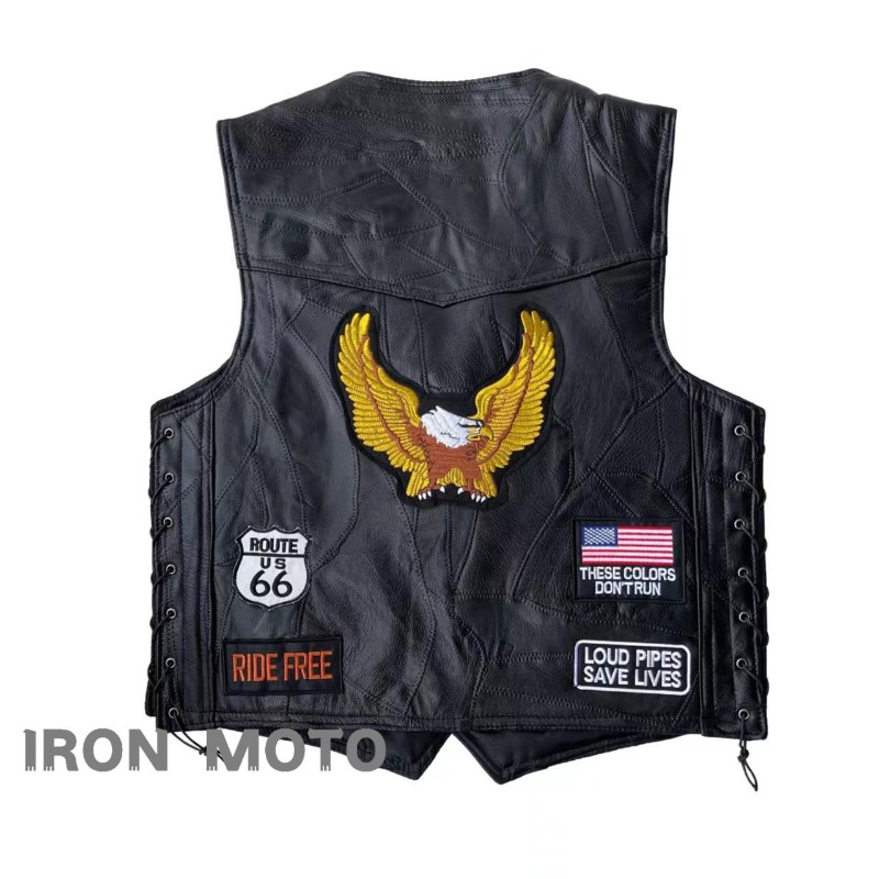 NEW Motorcycle Vests Men Cafe  - Riding Jacket Leather review and price