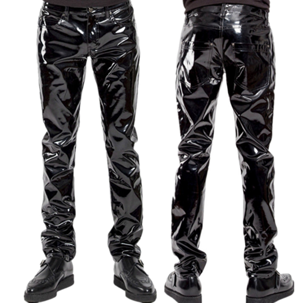 Shiny PVC Latex Trousers Men M - Motorcycle Gear For Men review and price