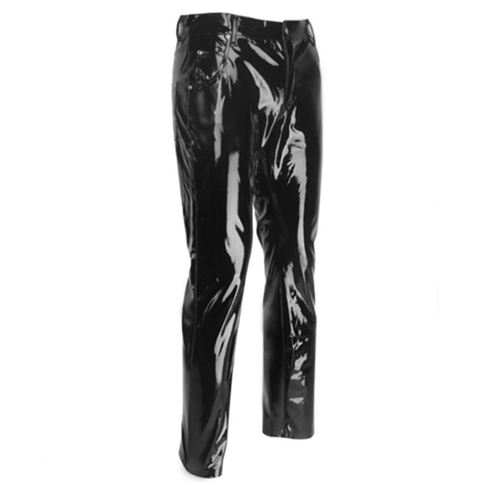 Shiny PVC Latex Trousers Men M - Motorcycle Gear For Men review and price
