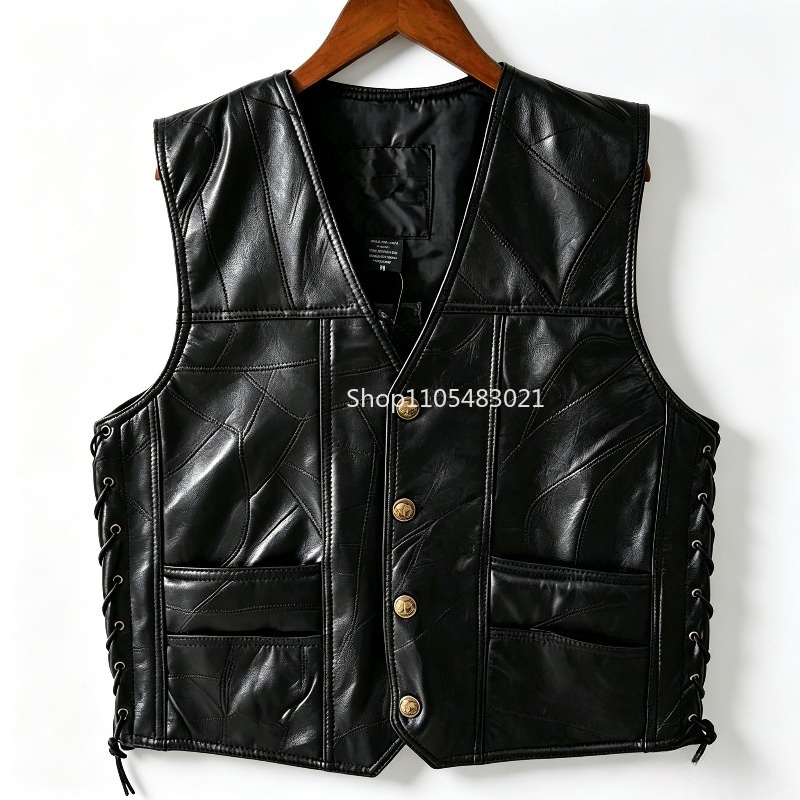 Men's Black Patchwork Leather  - Riding Jacket Leather review and price