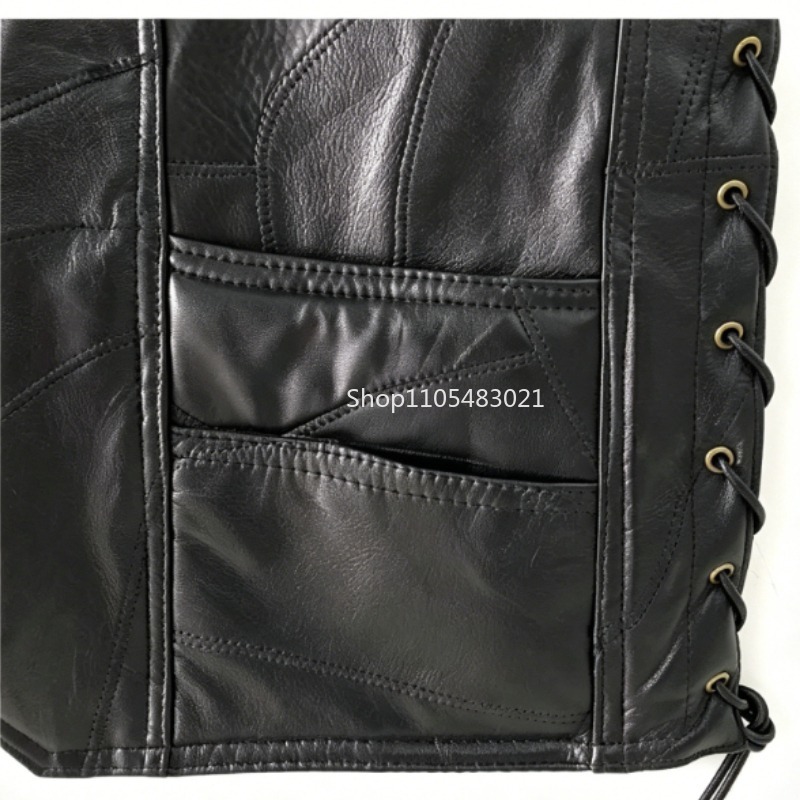 Men's Black Patchwork Leather  - Riding Jacket Leather review and price