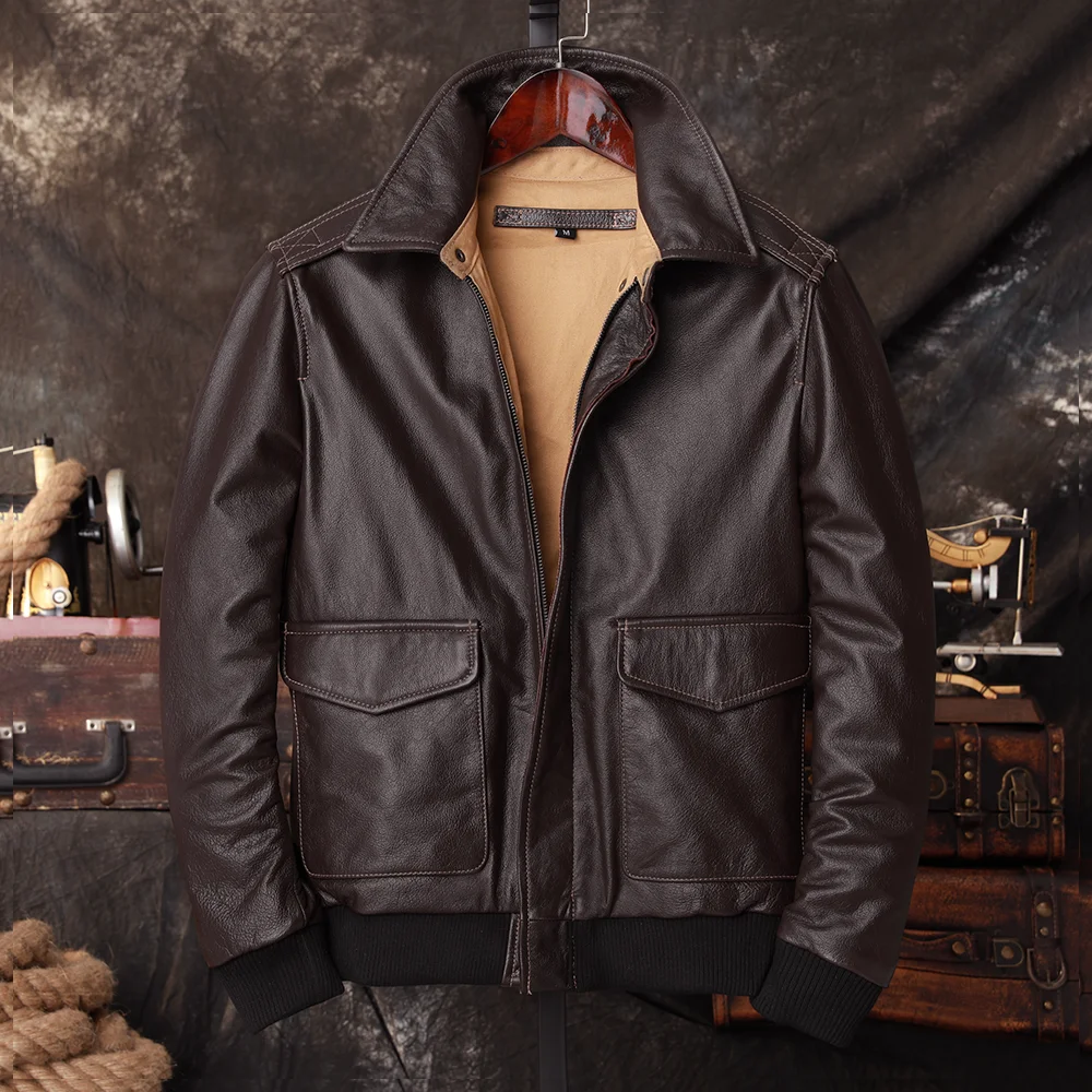 Bomber A2 Pilot Genuine Leathe - Riding Jacket Leather review and price