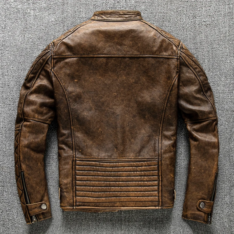 Vintage Men Leather Jacket Yel - Riding Jacket Leather review and price