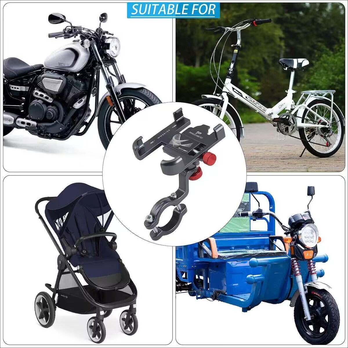 360° Aluminum Motorcycle Bike  - Phone Mount Handlebar review and price