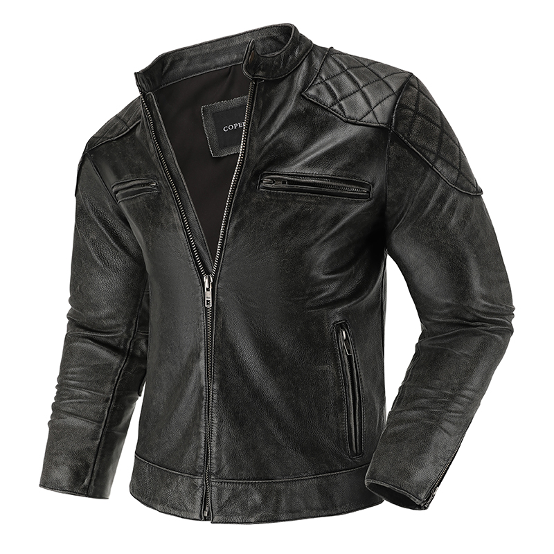 Retro Leather Jacket Motorcycl - Riding Jacket Leather review and price