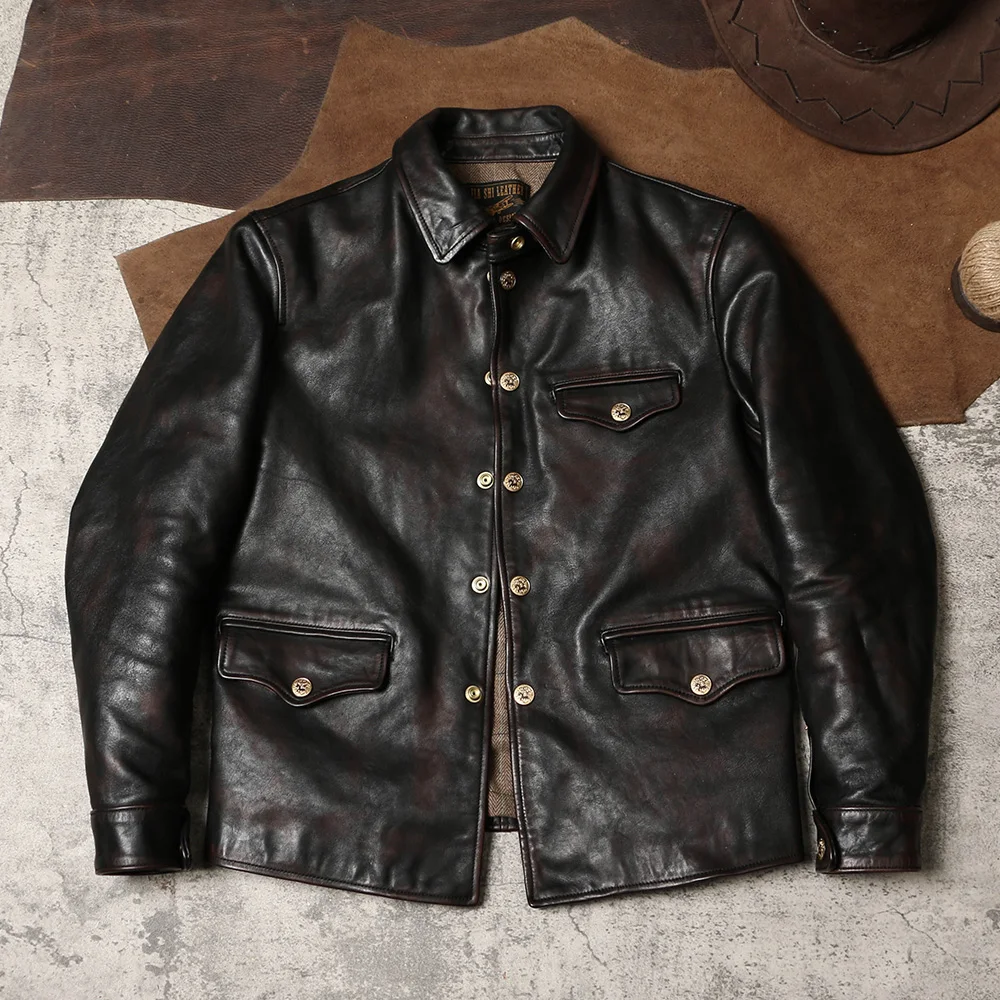 YR!Free shipping.Men Deep brow - Riding Jacket Leather review and price