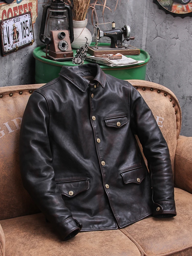 YR!Free shipping.Men Deep brow - Riding Jacket Leather review and price